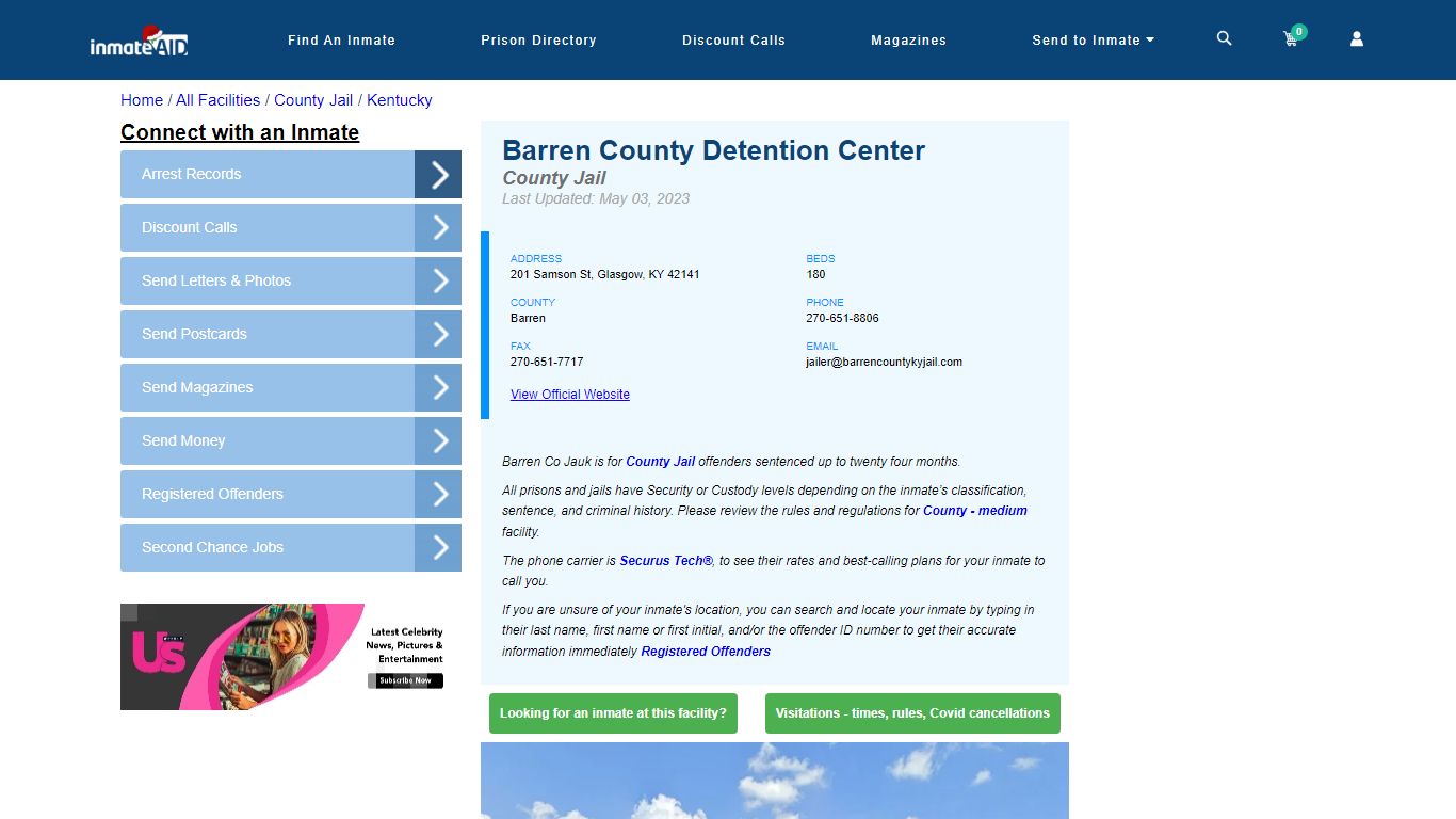 Barren County Detention Center - Inmate Locator - Glasgow, KY
