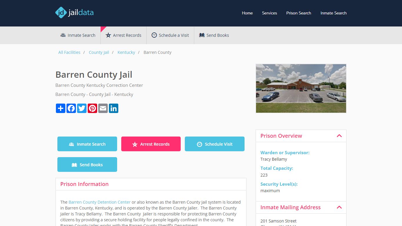 Barren County Jail: Inmates, Visitation, Mugshots, Commissary